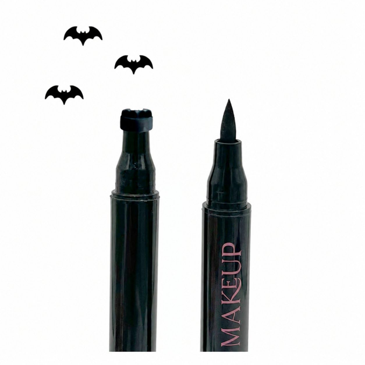 Waterproof Liquid Eyeliner Pen - Halloween Doppelendiger Stempel-Eyeliner, wasserfester schwarzer Flüssig-Eyeliner-Stift