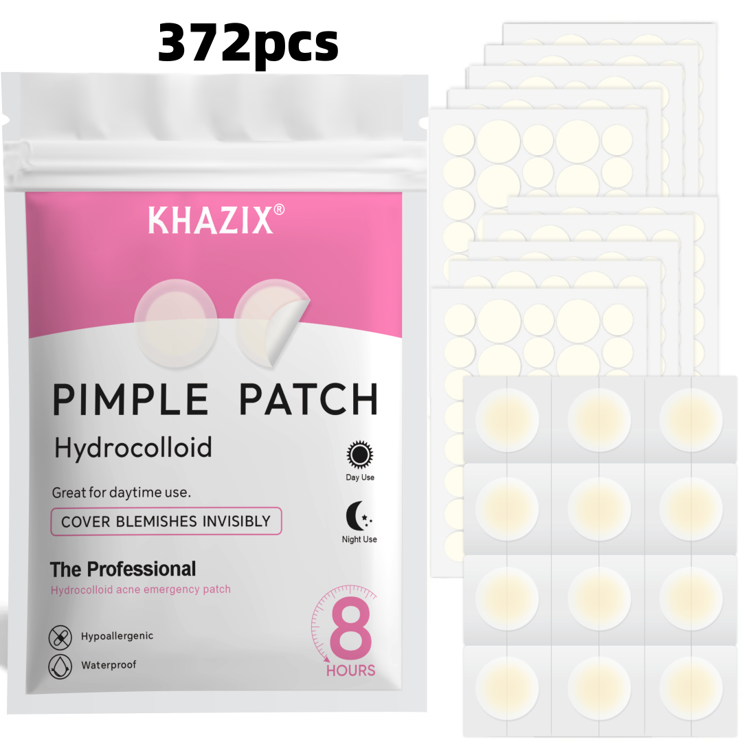 Hydrocolloid Pimple Patch - 372 Stück Hydrokolloid-Akne-Pflaster, Hydrokolloid-Fleckensticker, Abdeckung für