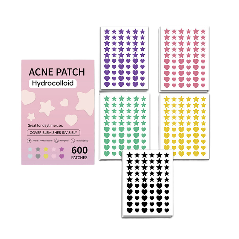 Hydrocolloid Pimple Patch - 300/600 Stück Bunte Unsichtbare Pickel-Entfernungs-Anti-Akne-Hydrokolloid-Pflaster, Flecken-Abdeckung,