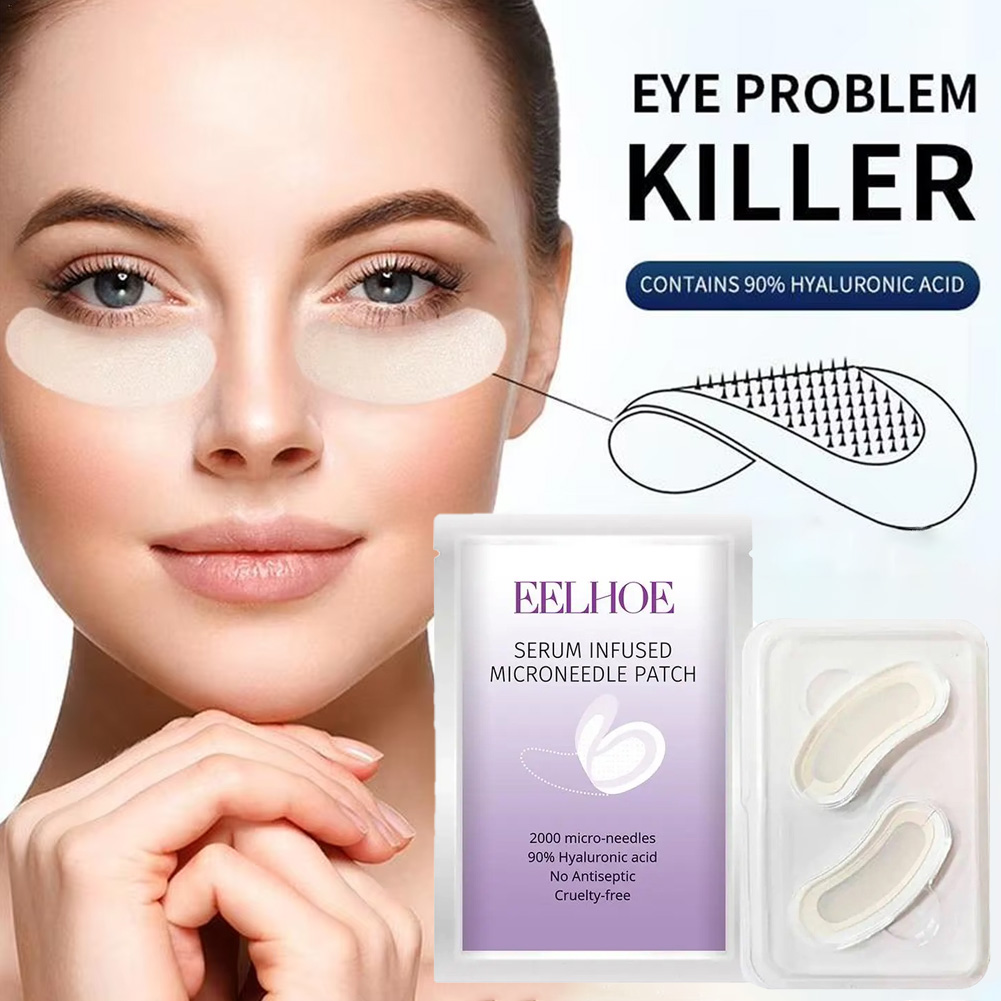 Collagen Under Eye Patches - 1 Paar Mikronadel-Augenklappenmaske, Anti-Falten-Pflaster mit Kollagen